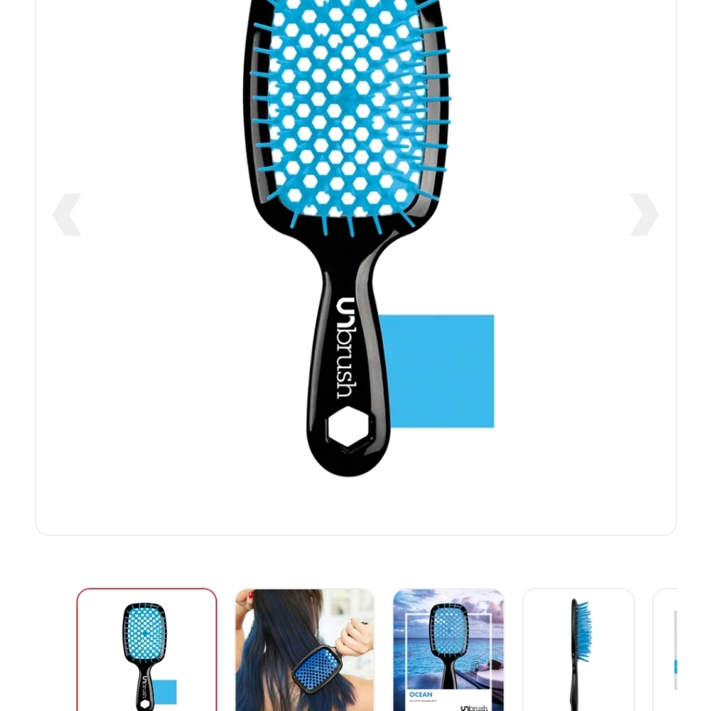 BRAND NEW NEVER DETANGLING HAIR BRUSH - OCEAN Sold Out Color - Ocean by UNBRUSH